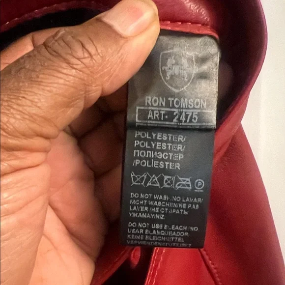 Ron Tomson Fiery Red Leather Trousers - Picture 7 of 11